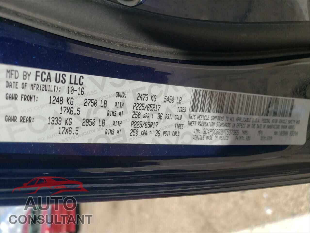 DODGE JOURNEY 2017 - 3C4PDCBG9HT537365