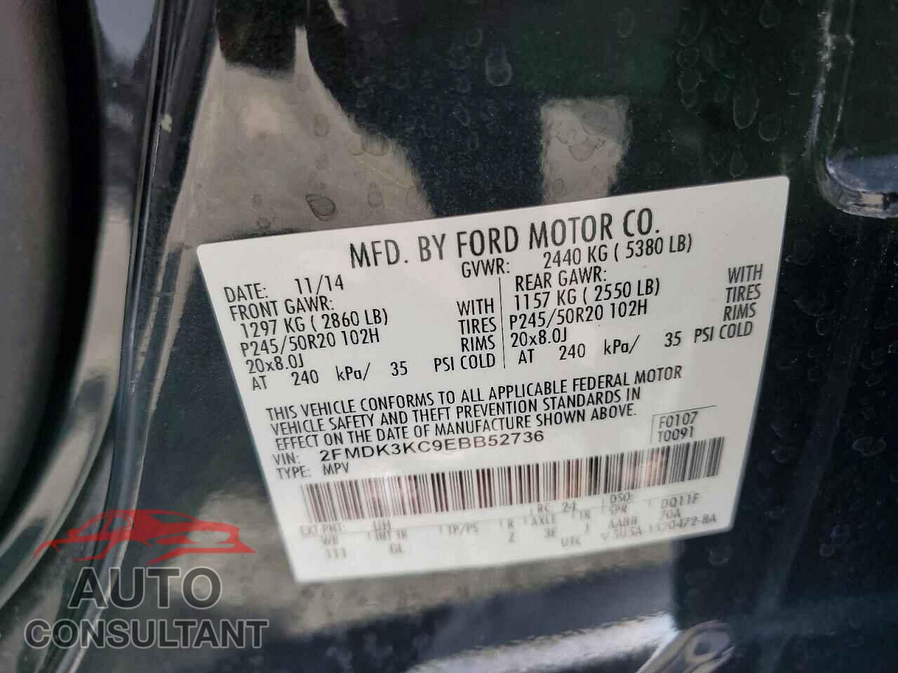 FORD EDGE 2014 - 2FMDK3KC9EBB52736