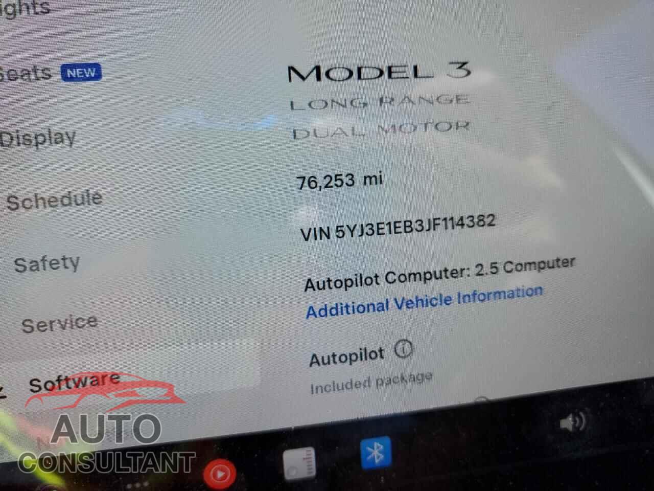 TESLA MODEL 3 2018 - 5YJ3E1EB3JF114382