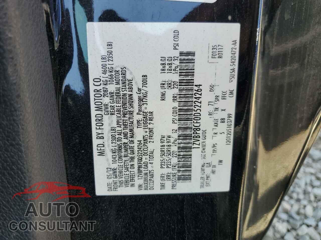 FORD MUSTANG 2013 - 1ZVBP8CF0D5224264