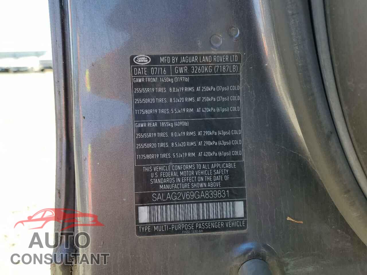 LAND ROVER LR4 2016 - SALAG2V69GA839831
