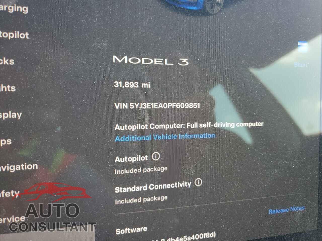 TESLA MODEL 3 2023 - 5YJ3E1EA0PF609851