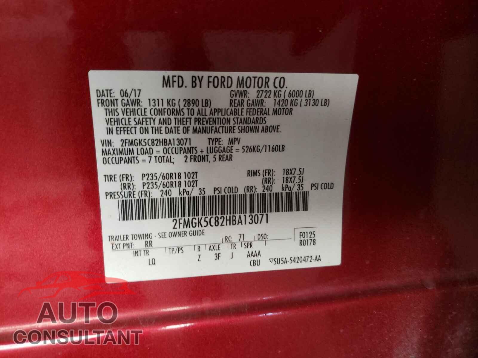 FORD FLEX 2017 - 2FMGK5C82HBA13071