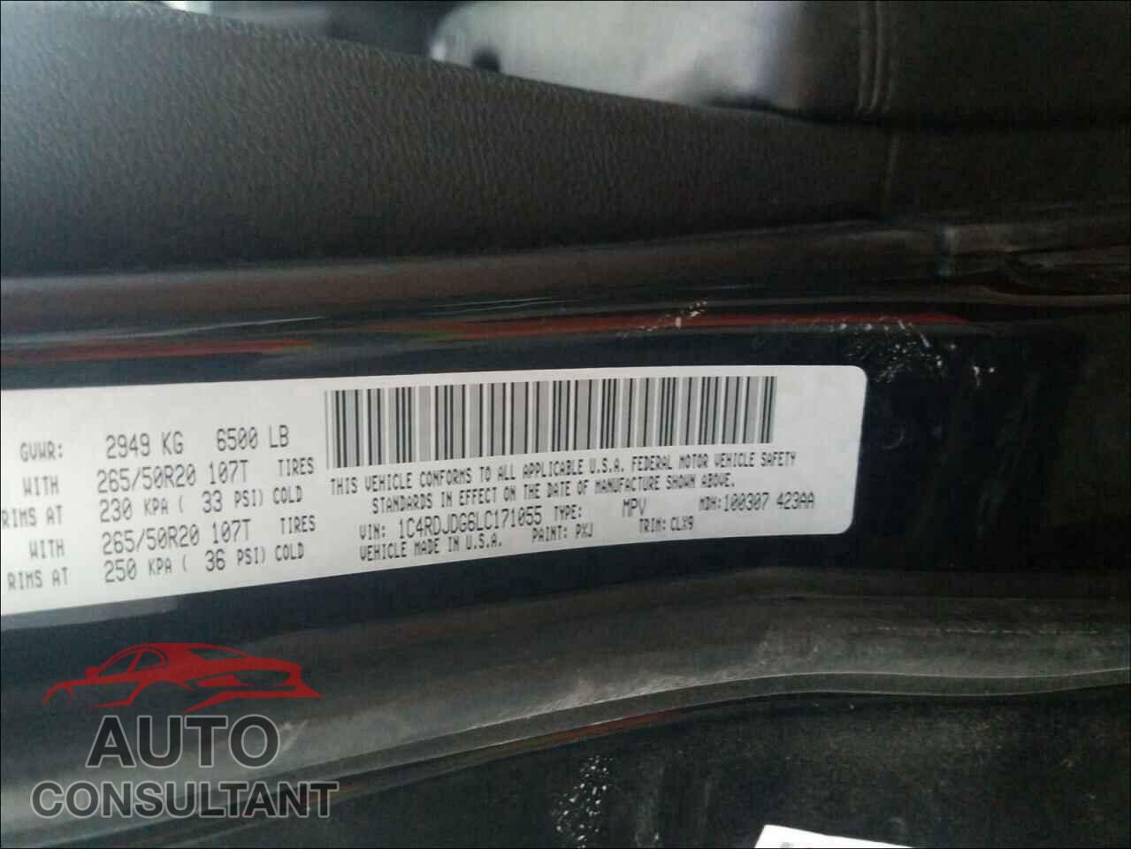 DODGE DURANGO 2020 - 1C4RDJDG6LC171055