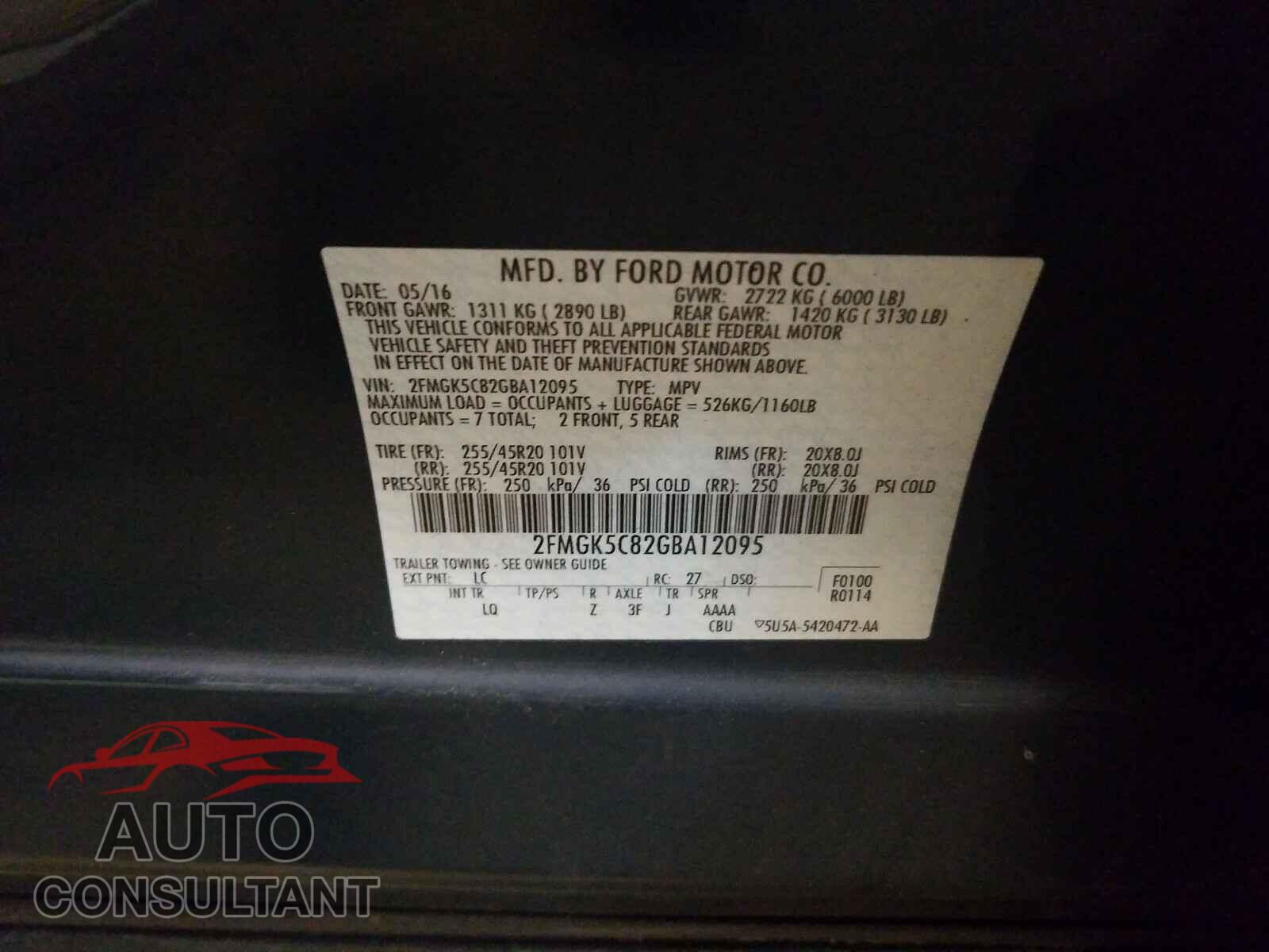 FORD FLEX 2016 - 2FMGK5C82GBA12095