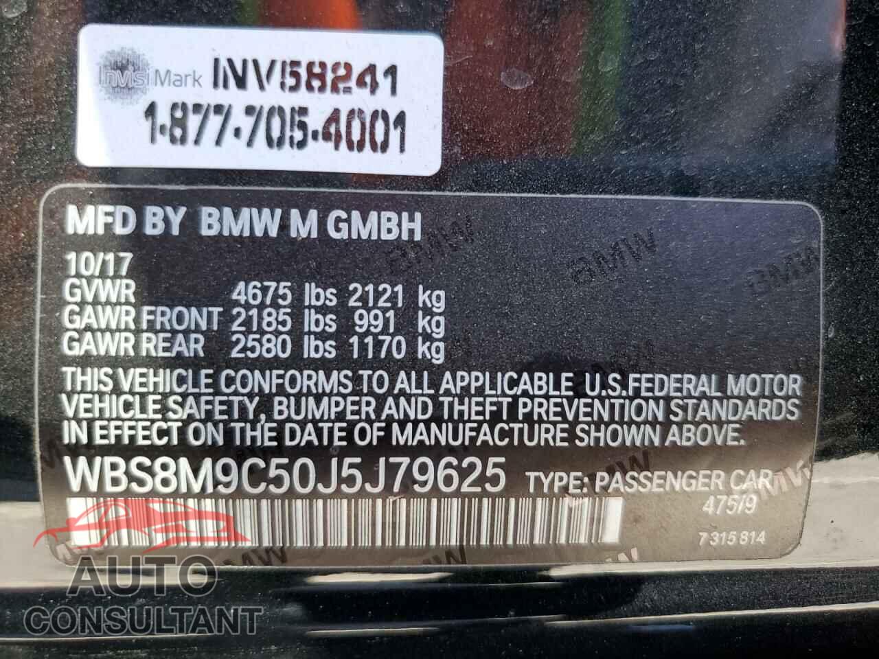 BMW M3 2018 - WBS8M9C50J5J79625