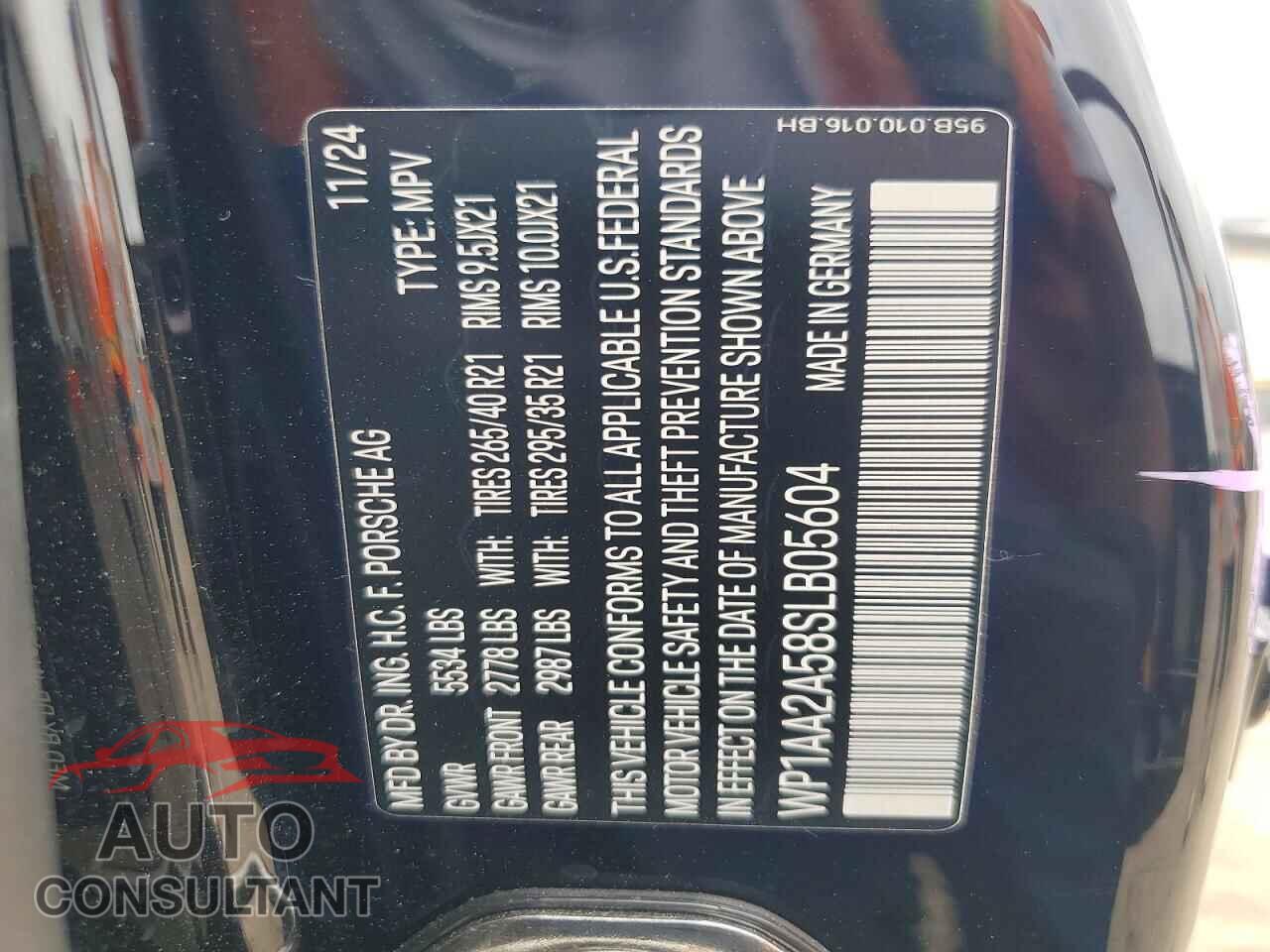 PORSCHE MACAN 2025 - WP1AA2A58SLB05604
