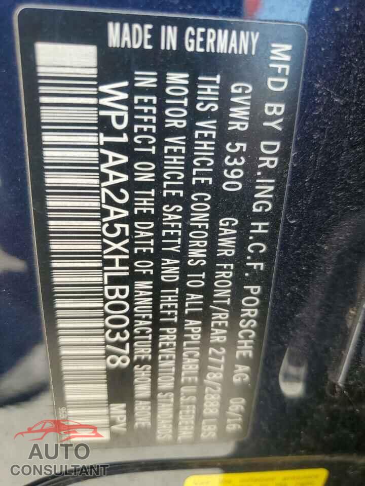 PORSCHE MACAN 2017 - WP1AA2A5XHLB00378