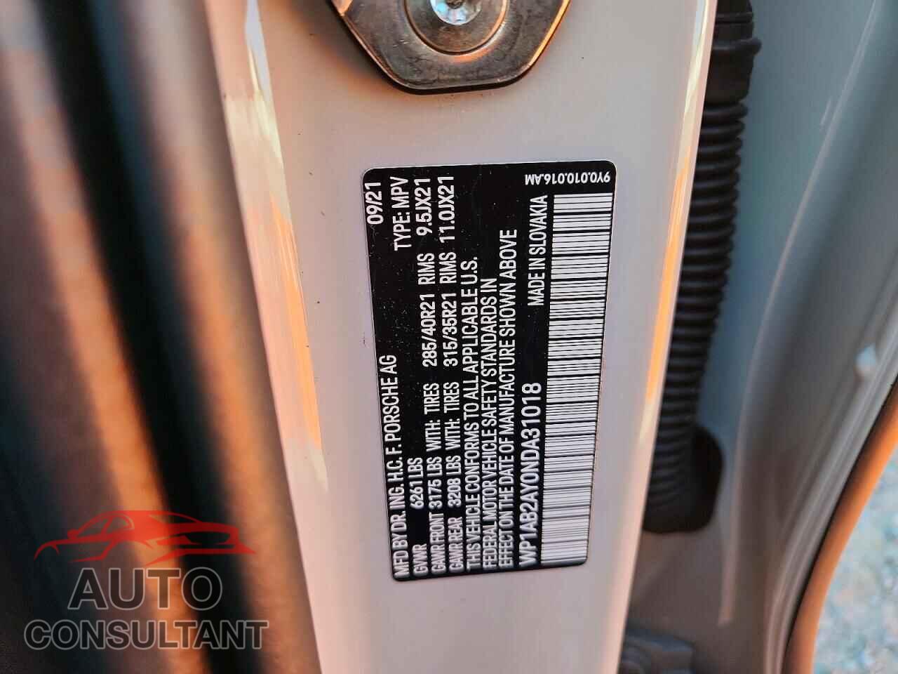 PORSCHE CAYENNE 2022 - WP1AB2AY0NDA31018