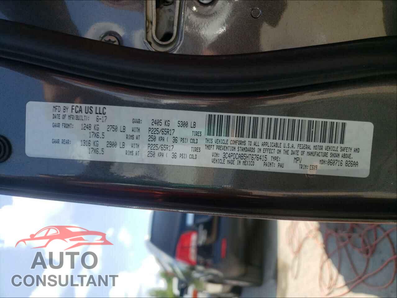 DODGE JOURNEY 2017 - 3C4PDCAB5HT676415
