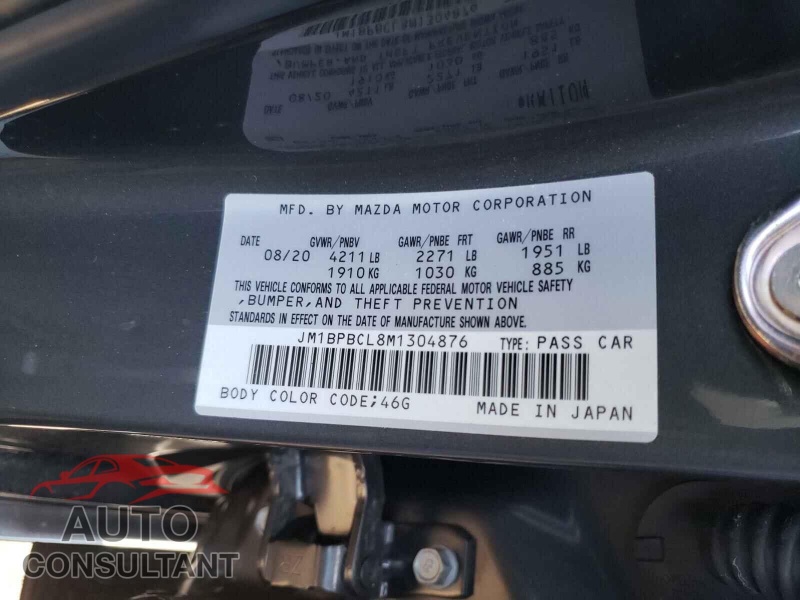 MAZDA 3 2021 - JM1BPBCL8M1304876