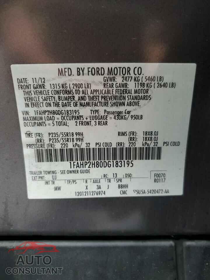 FORD TAURUS 2013 - 1FAHP2H80DG183195