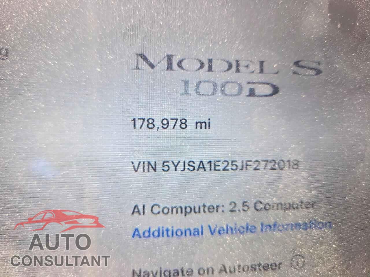 TESLA MODEL S 2018 - 5YJSA1E25JF272018