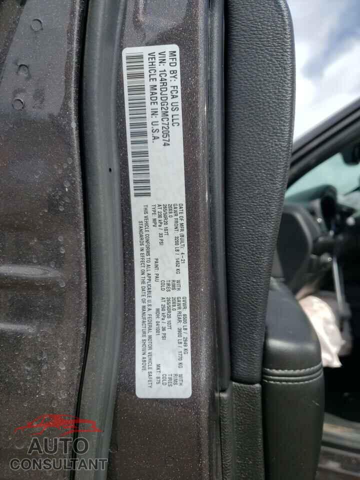 DODGE DURANGO 2021 - 1C4RDJDG2MC720574