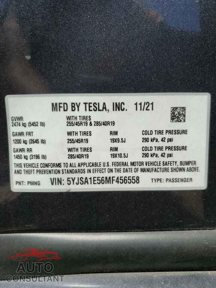 TESLA MODEL S 2021 - 5YJSA1E56MF456558