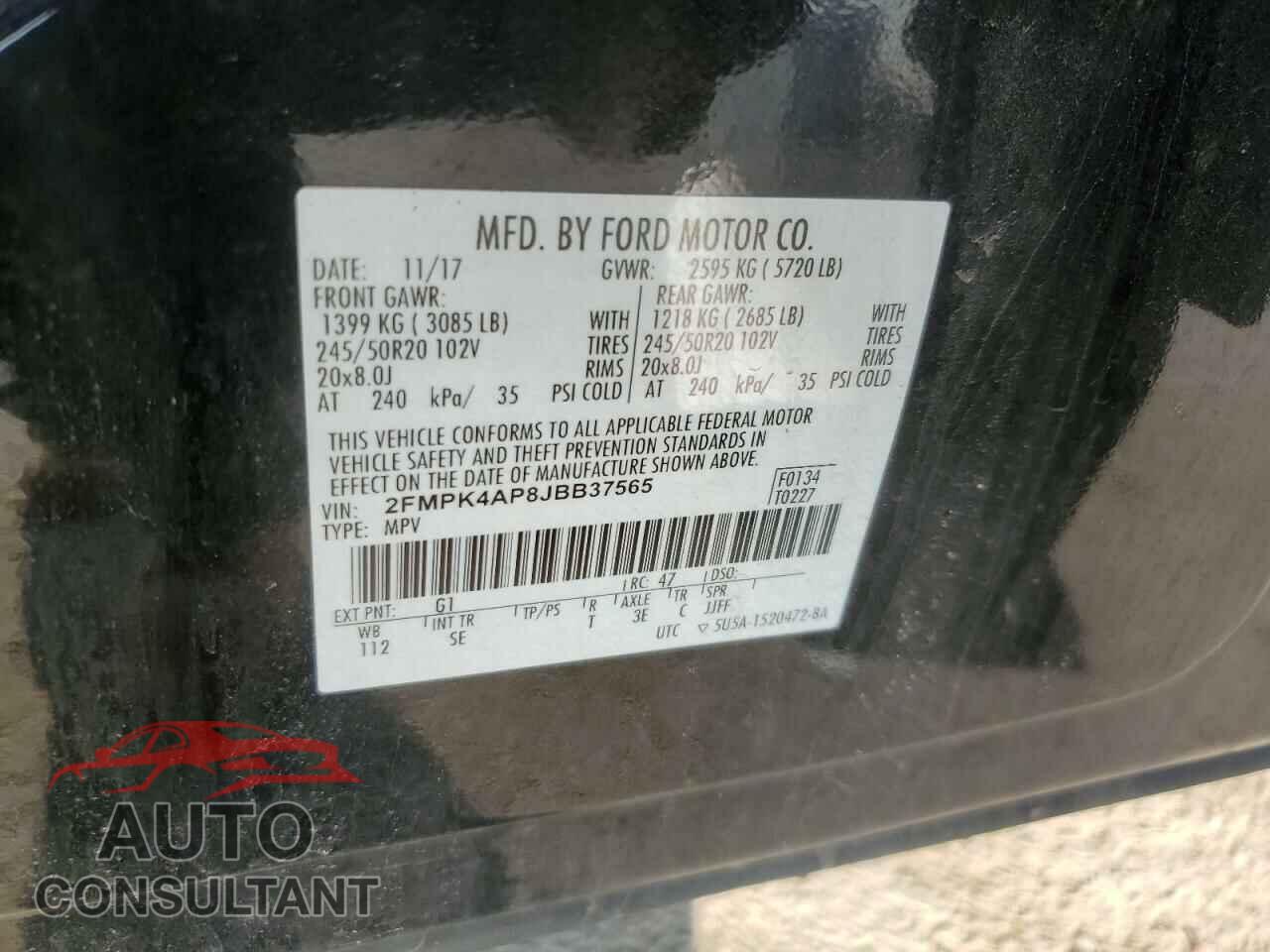 FORD EDGE 2018 - 2FMPK4AP8JBB37565