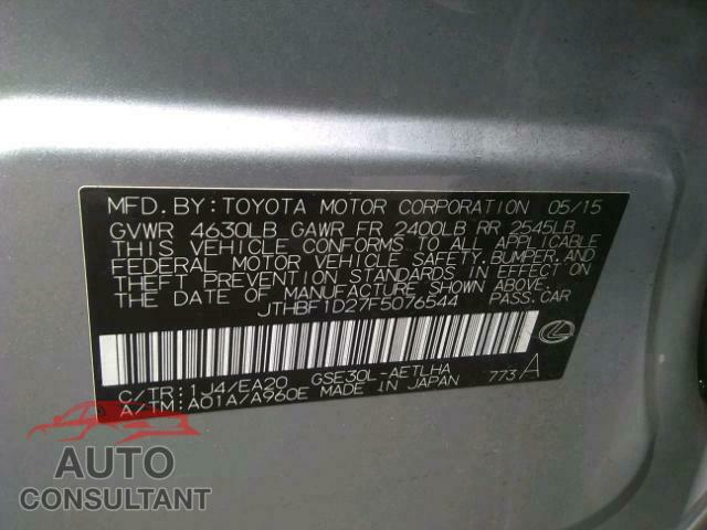 LEXUS IS 250 2015 - JTHBF1D27F5076544