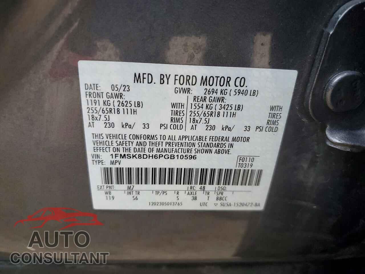 FORD EXPLORER 2023 - 1FMSK8DH6PGB10596