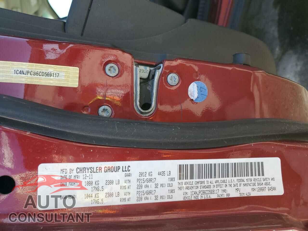 JEEP PATRIOT 2012 - 1C4NJPCB6CD569117