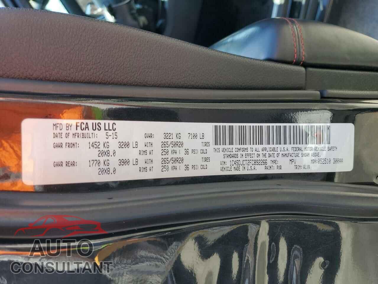 DODGE DURANGO 2015 - 1C4SDJCT2FC892266