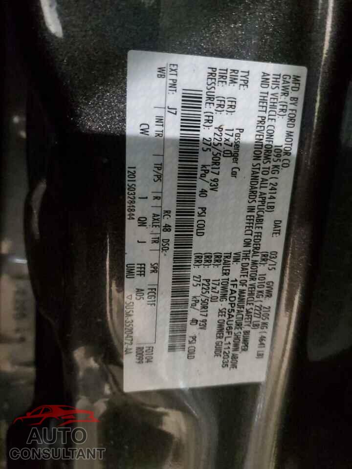 FORD CMAX 2015 - 1FADP5AU6FL112035