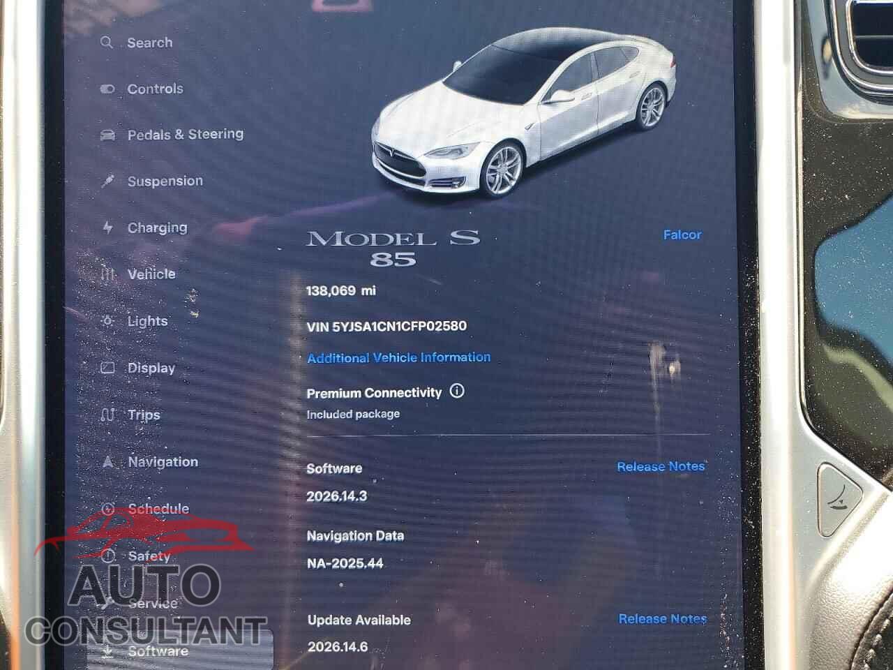 TESLA MODEL S 2012 - 5YJSA1CN1CFP02580