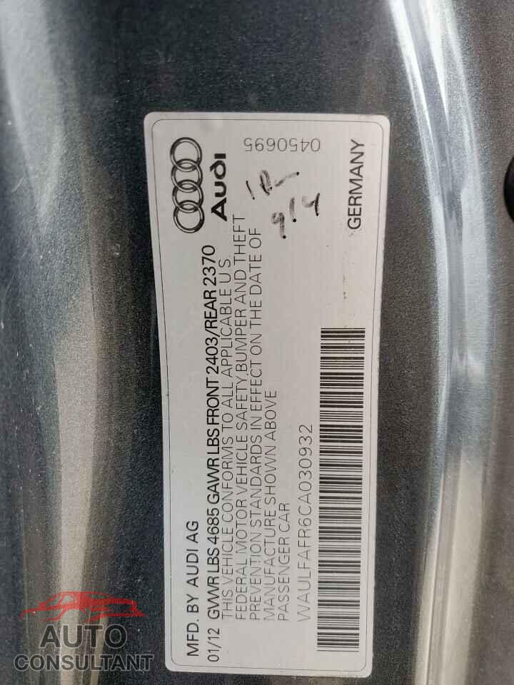 AUDI A5 2012 - WAULFAFR6CA030932