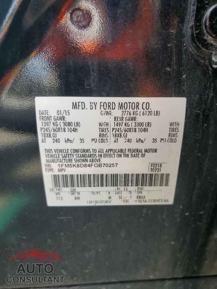 FORD EXPLORER 2015 - 1FM5K8D84FGB70257