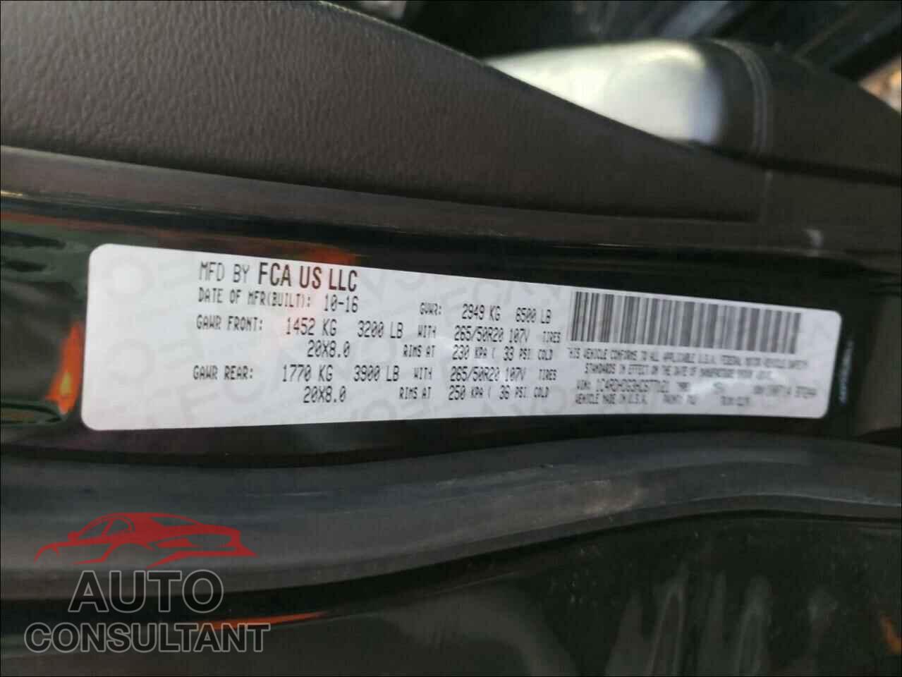 DODGE DURANGO 2017 - 1C4RDHDG3HC677121