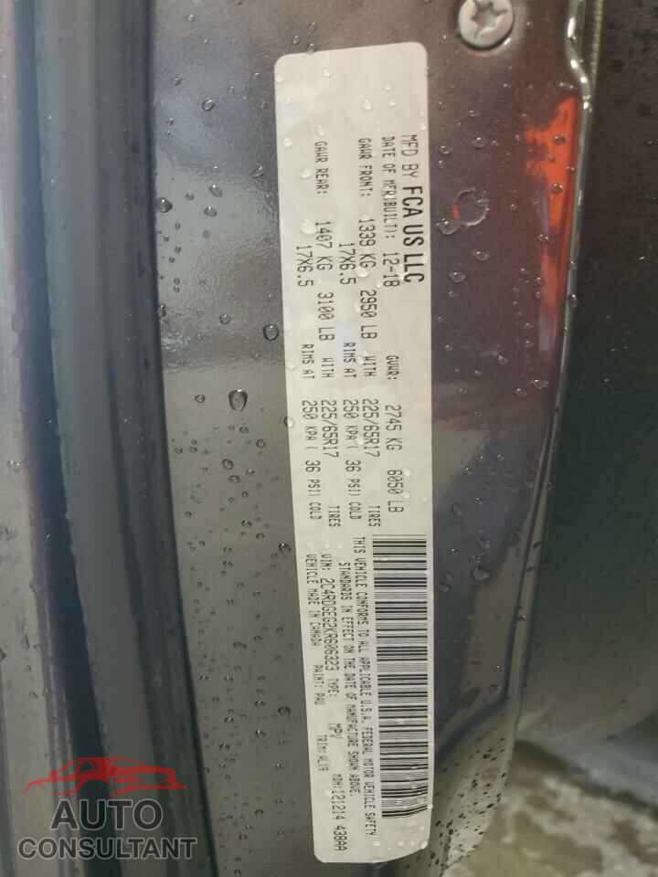DODGE CARAVAN 2019 - 2C4RDGEG2KR606323