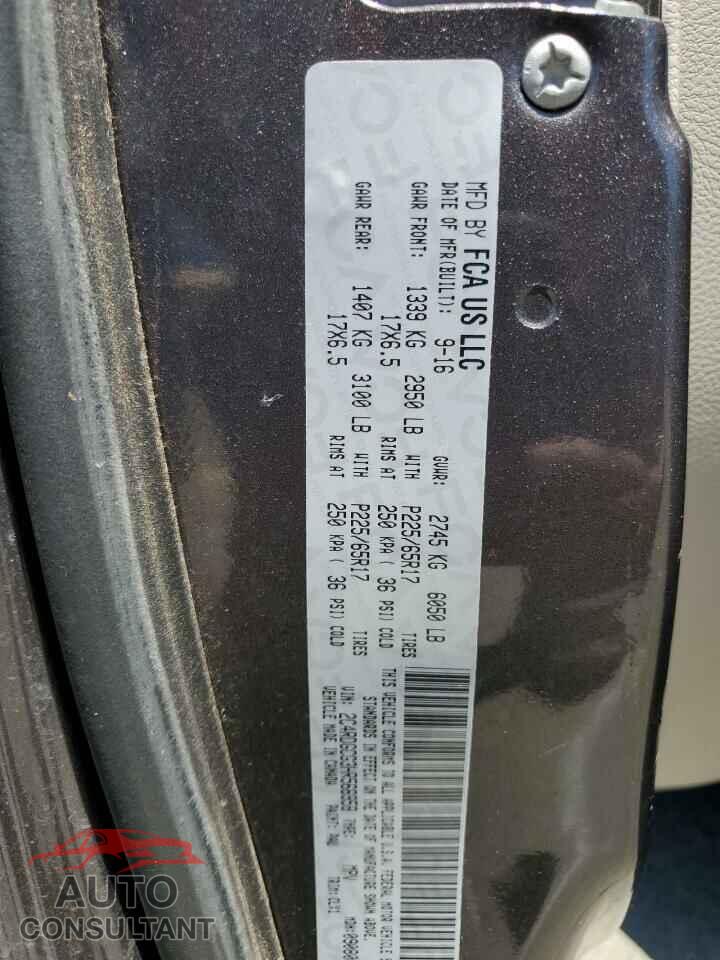 DODGE CARAVAN 2017 - 2C4RDGCG3HR566958