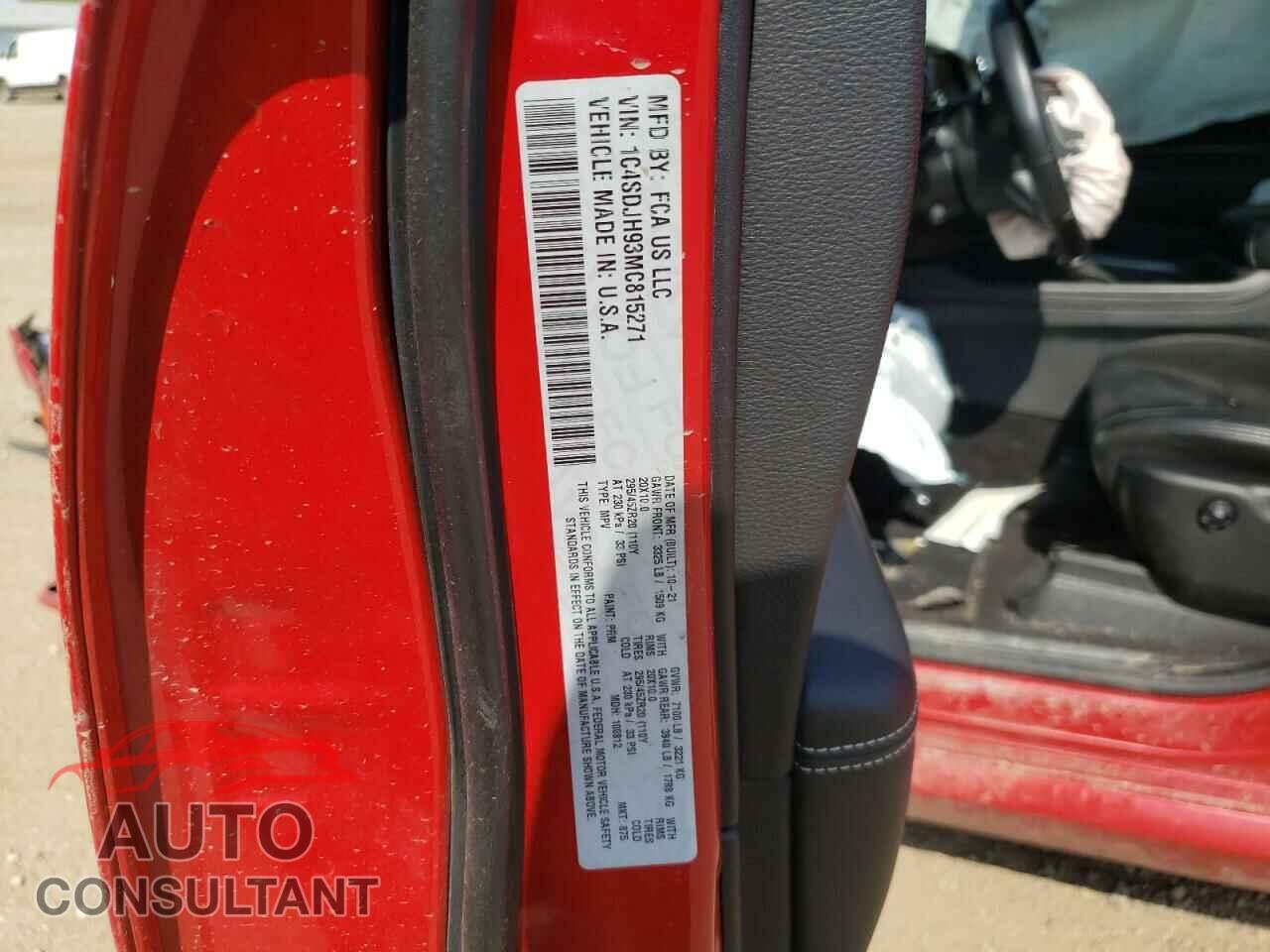 DODGE DURANGO 2021 - 1C4SDJH93MC815271