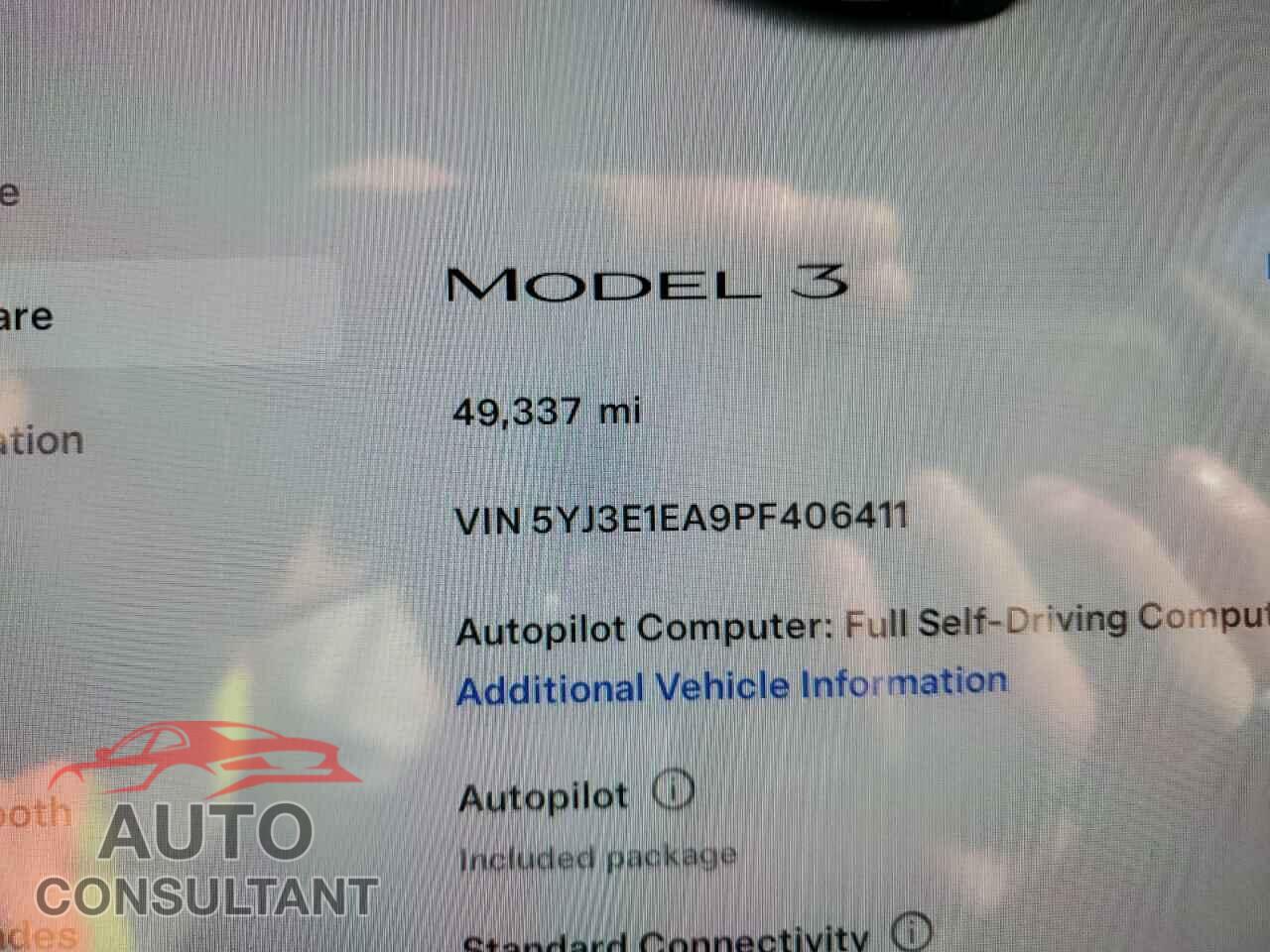 TESLA MODEL 3 2023 - 5YJ3E1EA9PF406411