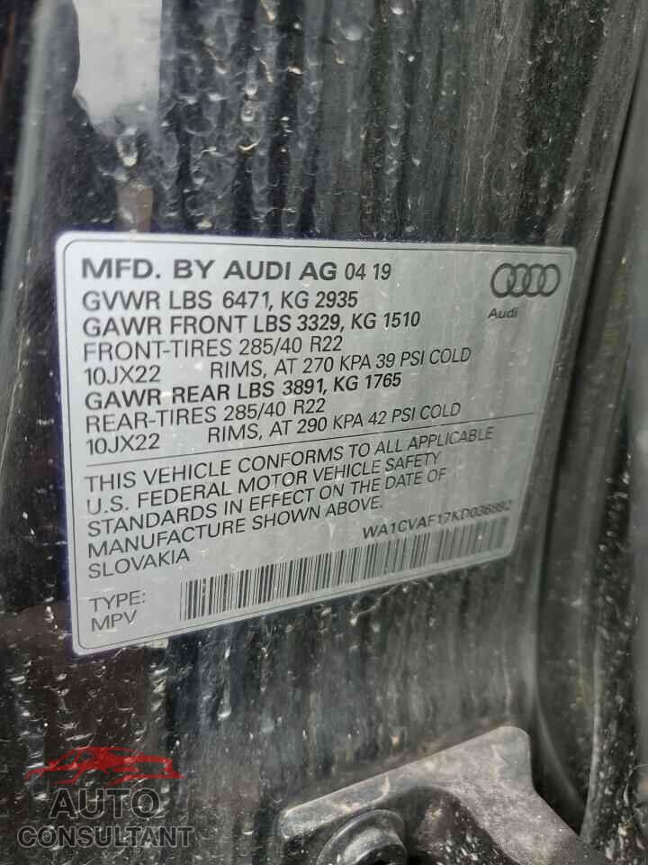 AUDI Q8 2019 - WA1CVAF17KD036892