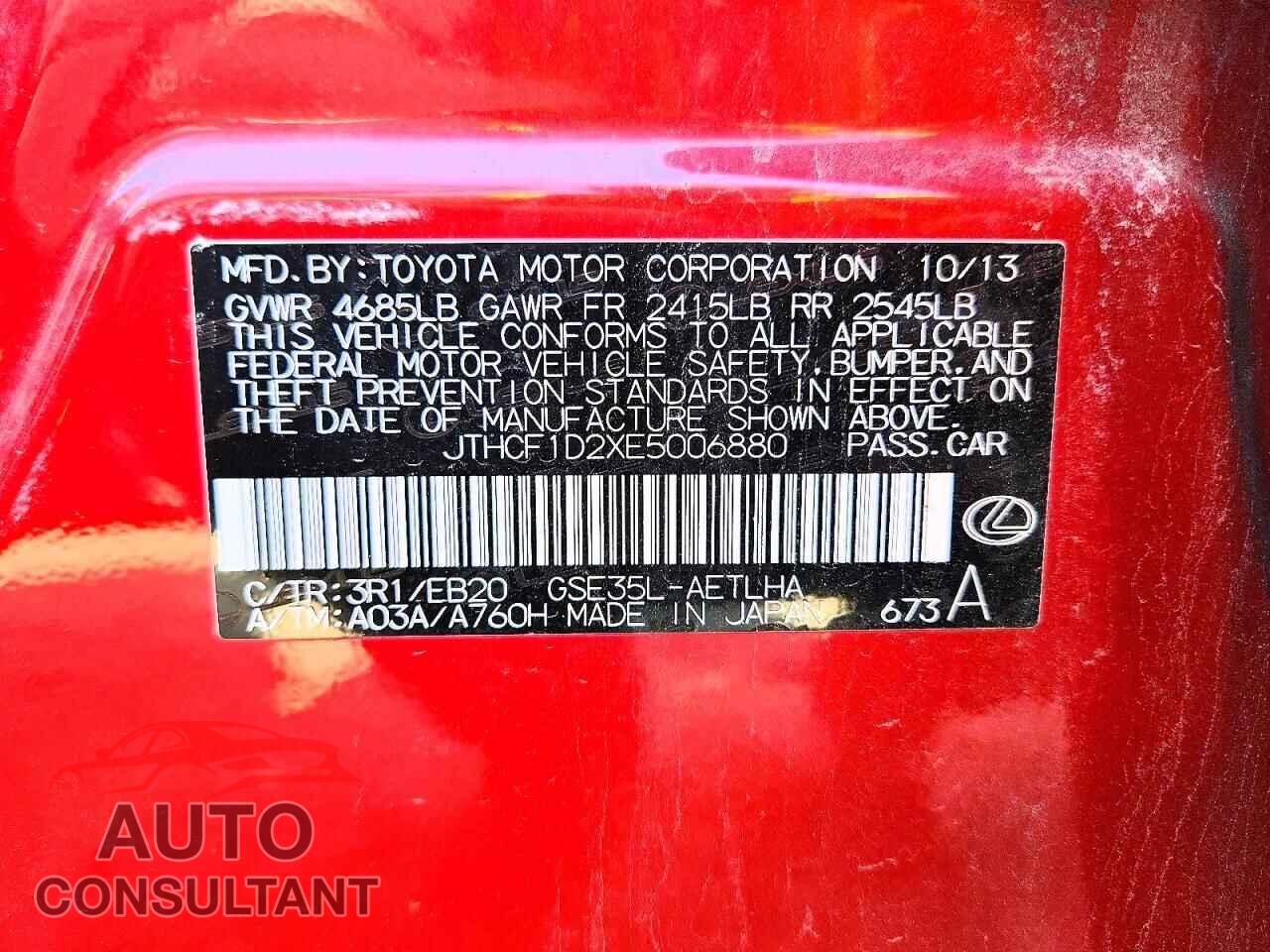 LEXUS IS 2014 - JTHCF1D2XE5006880