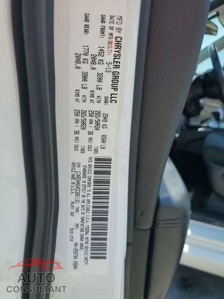 DODGE DURANGO 2013 - 1C4RDHAG4DC681161