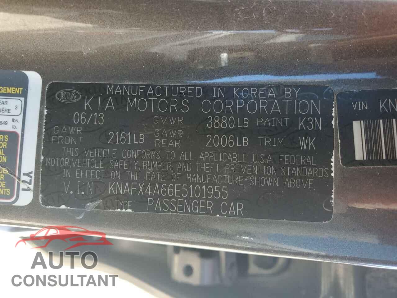 KIA FORTE 2014 - KNAFX4A66E5101955
