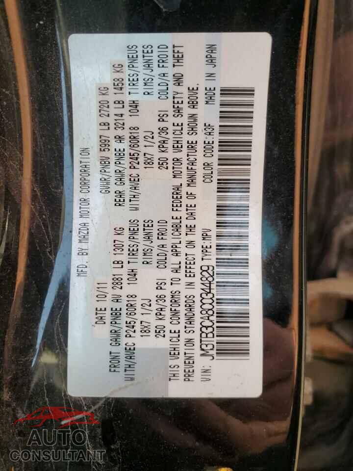 MAZDA CX-9 2012 - JM3TB3CA8C0344829