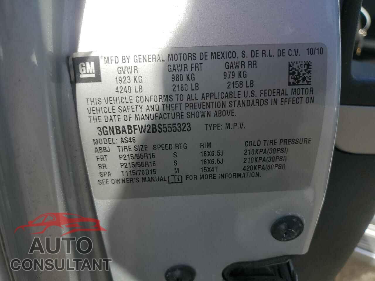 CHEVROLET HHR 2011 - 3GNBABFW2BS555323