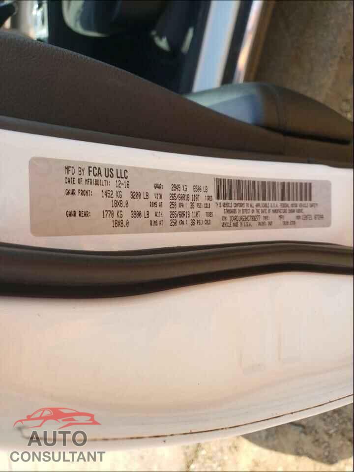 DODGE DURANGO 2017 - 1C4RDJAG3HC733277