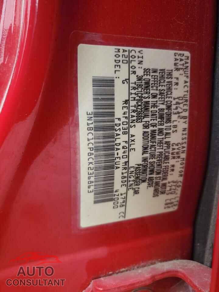 NISSAN VERSA 2012 - 3N1BC1CP8CK236863