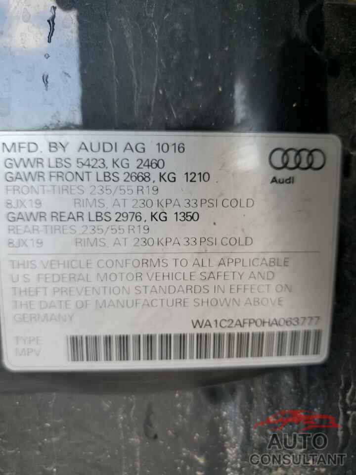 AUDI Q5 2017 - WA1C2AFP0HA063777