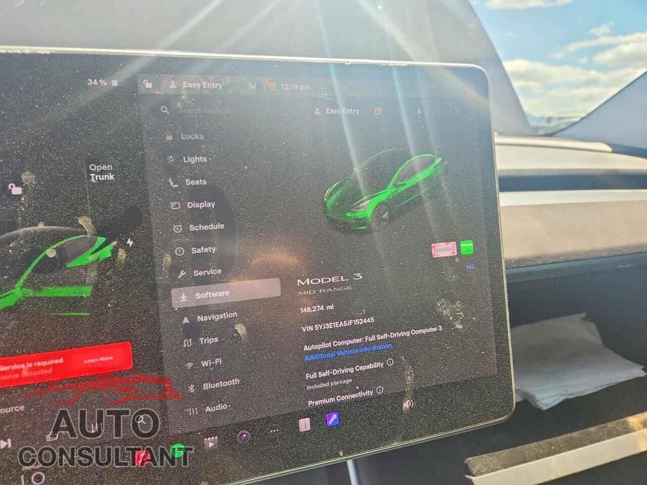 TESLA MODEL 3 2018 - 5YJ3E1EA5JF152445