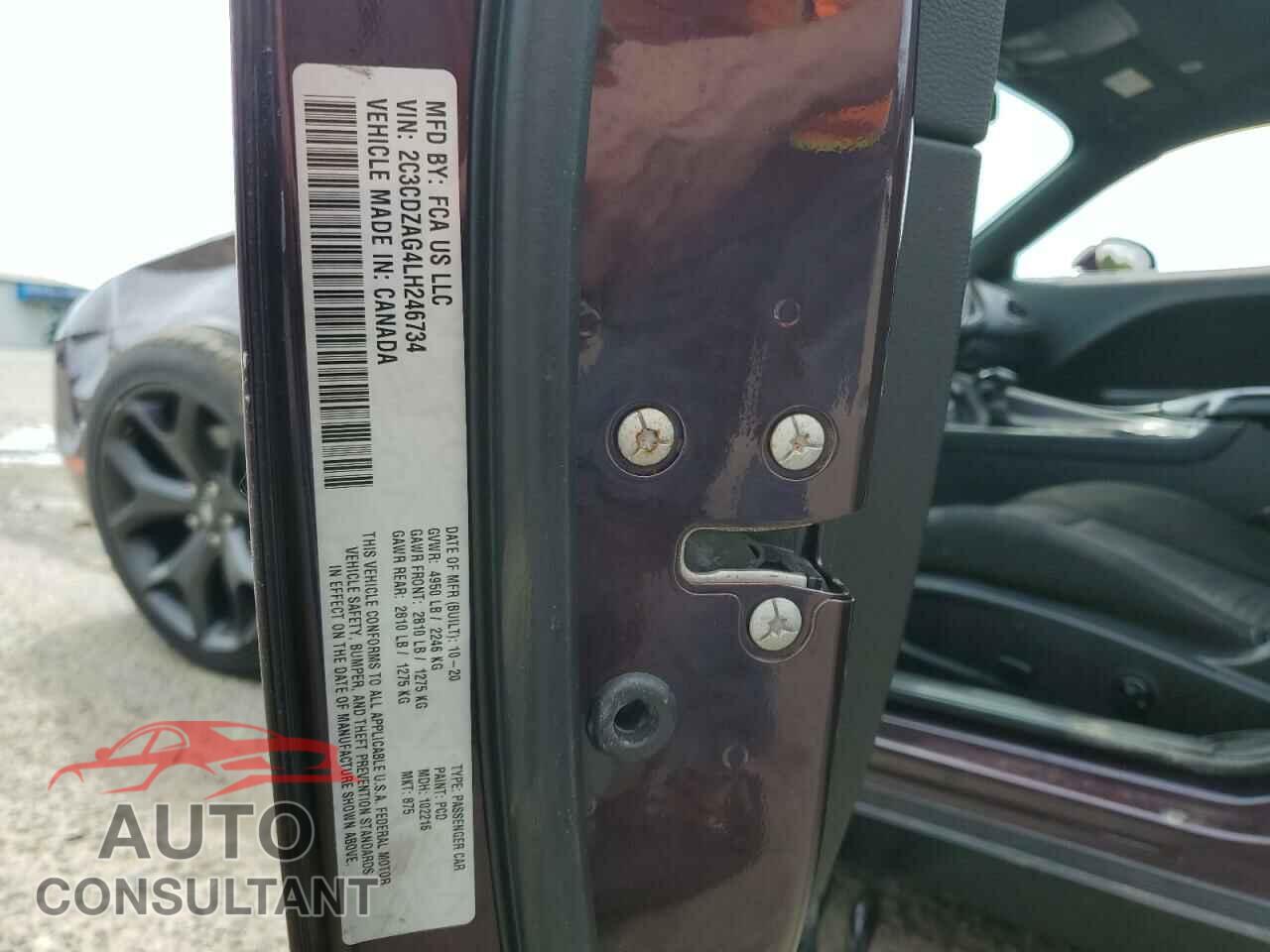 DODGE CHALLENGER 2020 - 2C3CDZAG4LH246734
