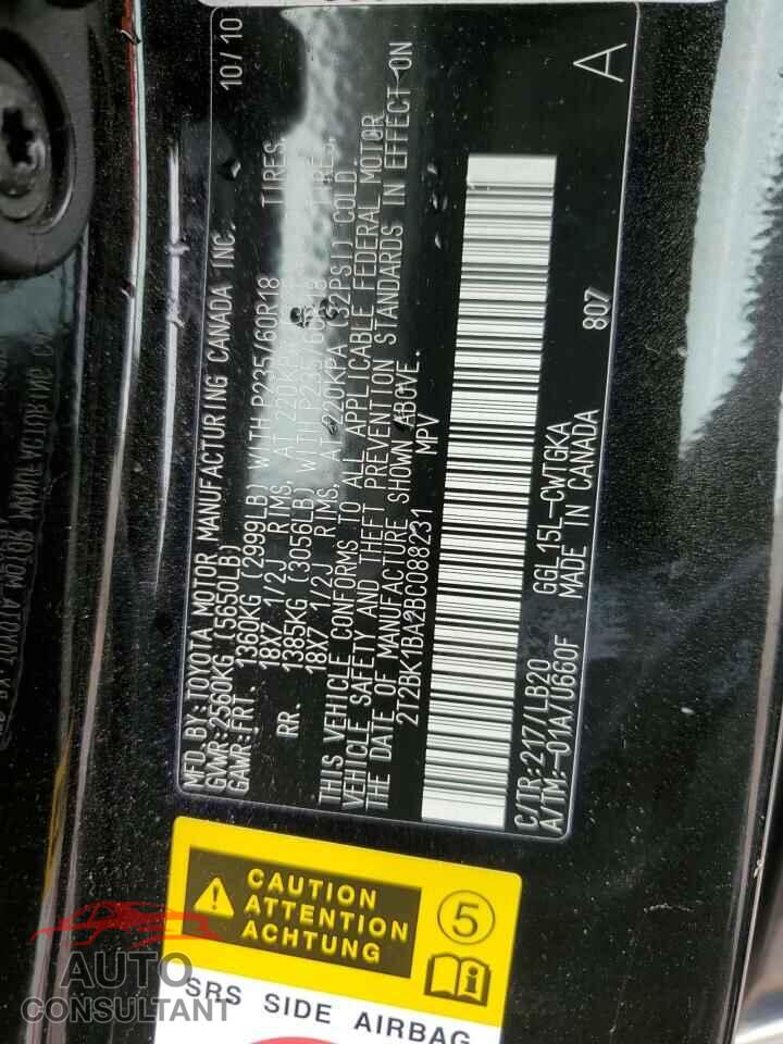 LEXUS RX350 2011 - 2T2BK1BA2BC088231