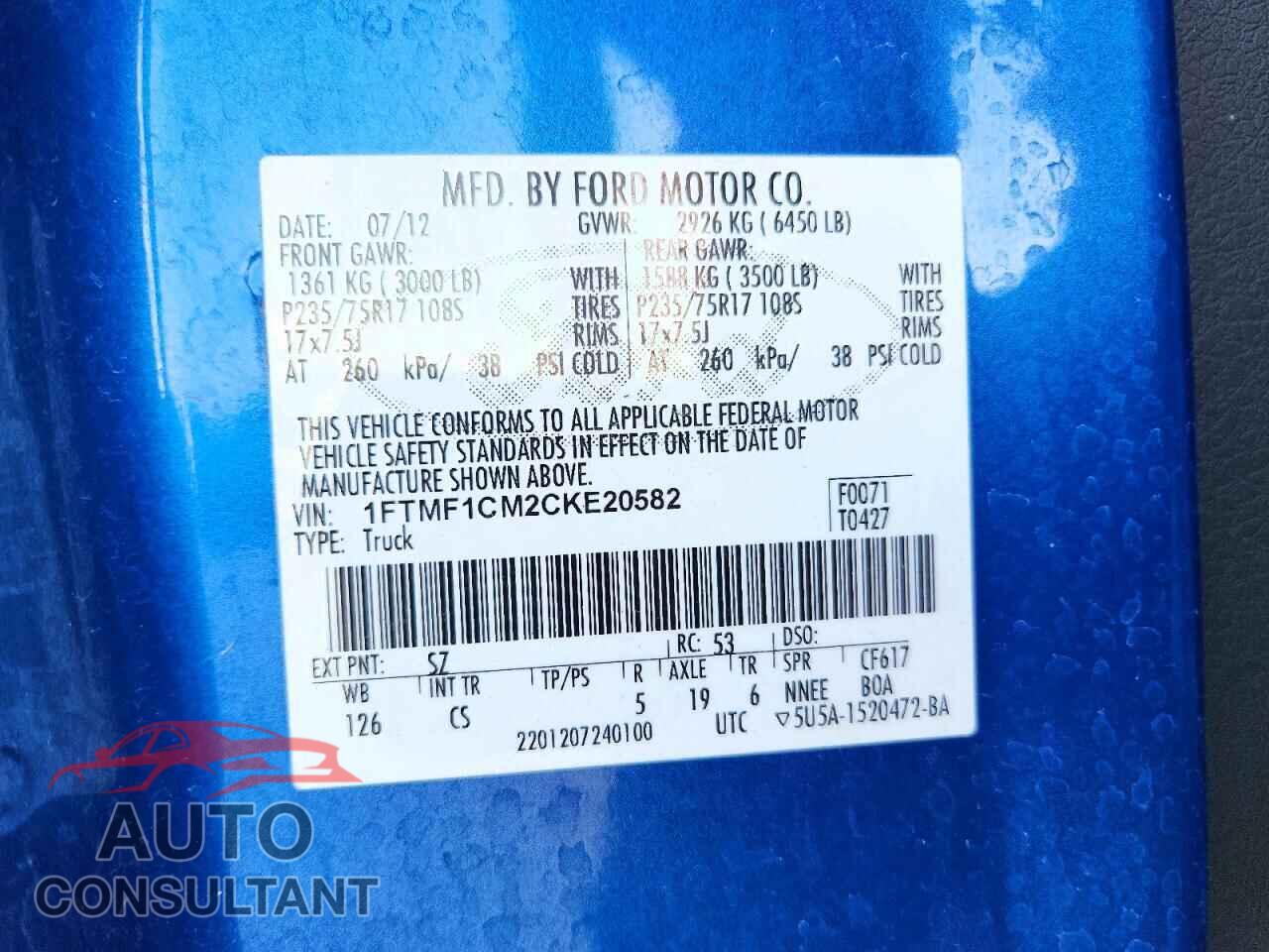FORD All Models 2012 - 1FTMF1CM2CKE20582