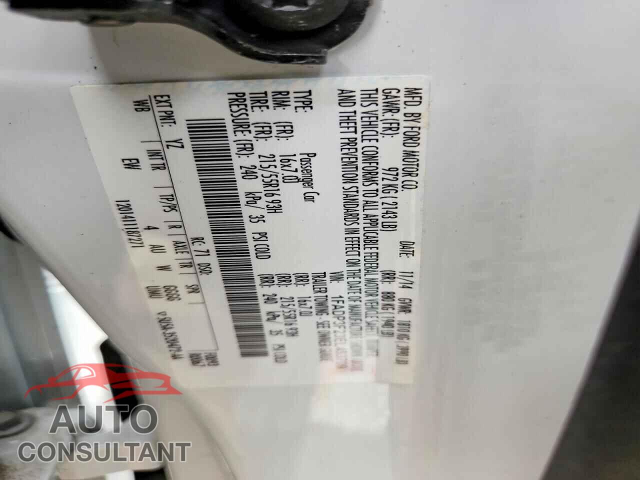 FORD FOCUS 2014 - 1FADP3F23EL453709
