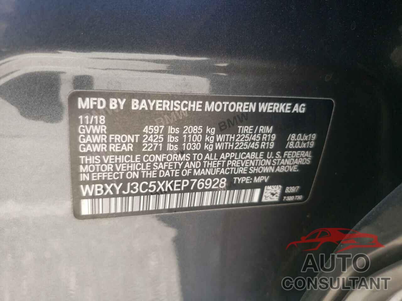 BMW X2 2019 - WBXYJ3C5XKEP76928