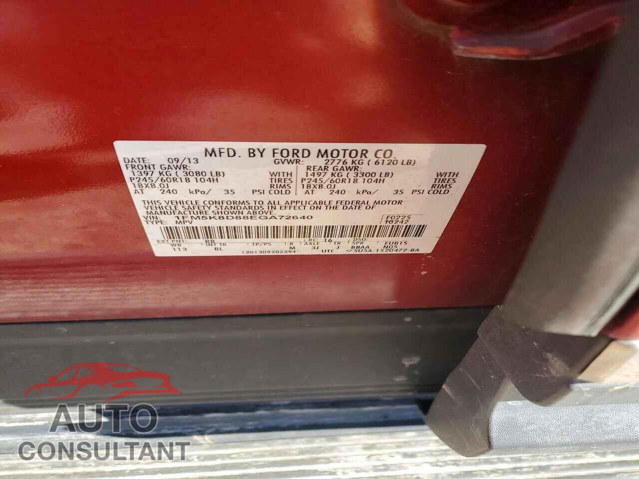 FORD EXPLORER 2014 - 1FM5K8D88EGA72640