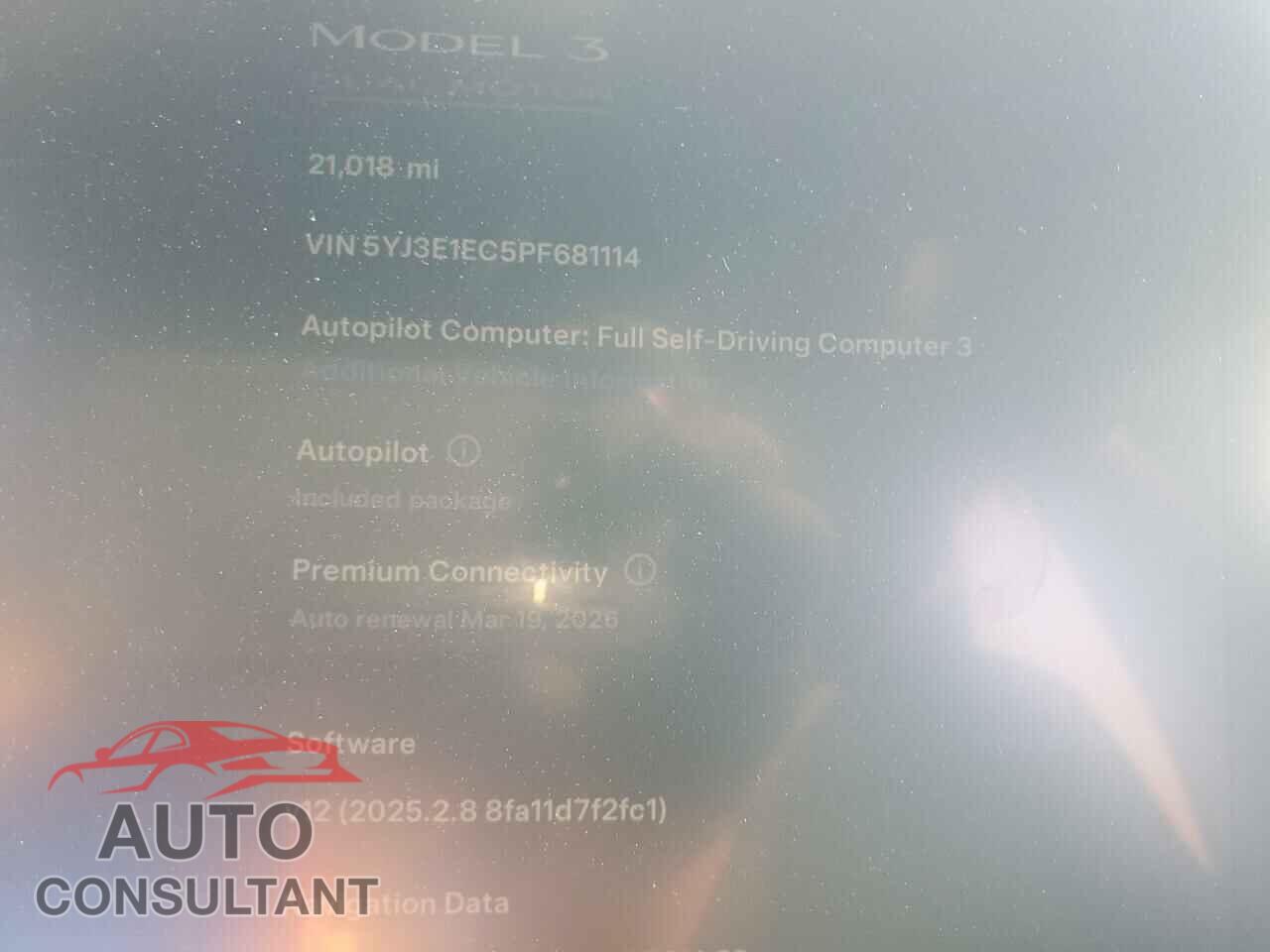 TESLA MODEL 3 2023 - 5YJ3E1EC5PF681114